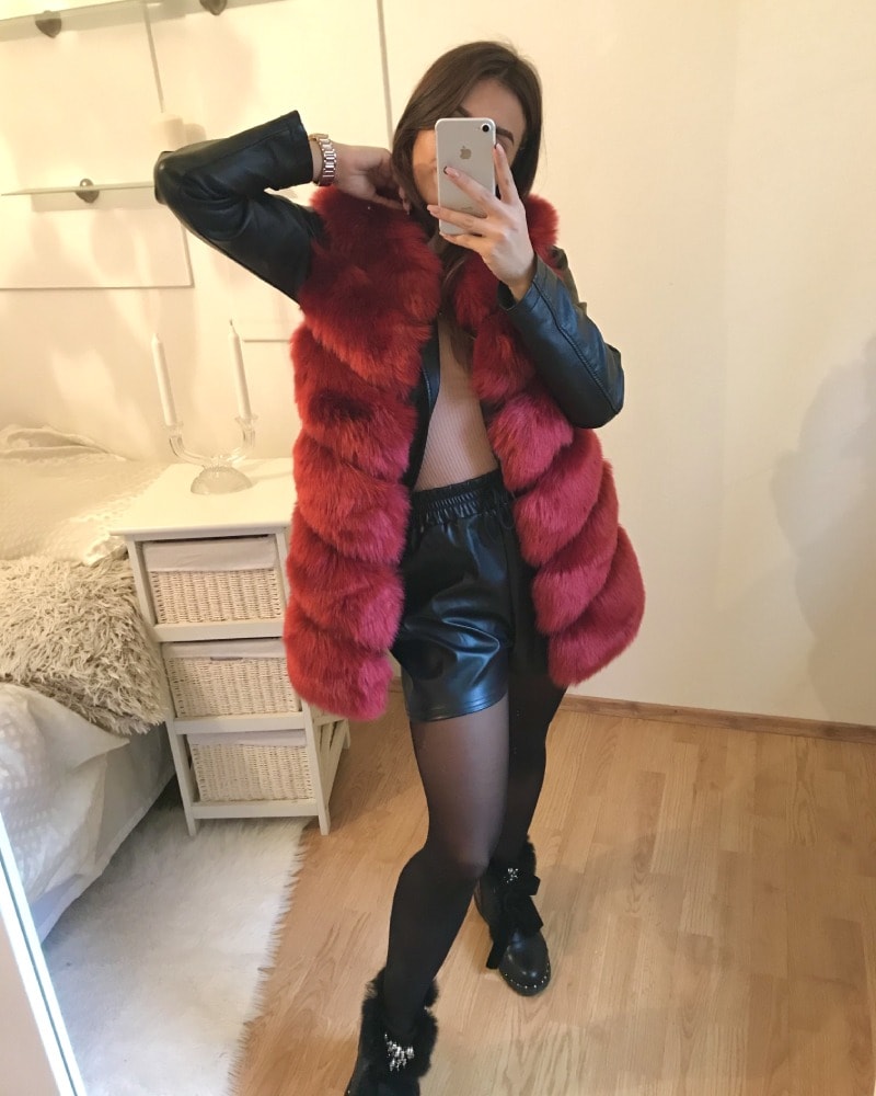 short faxu fur vest