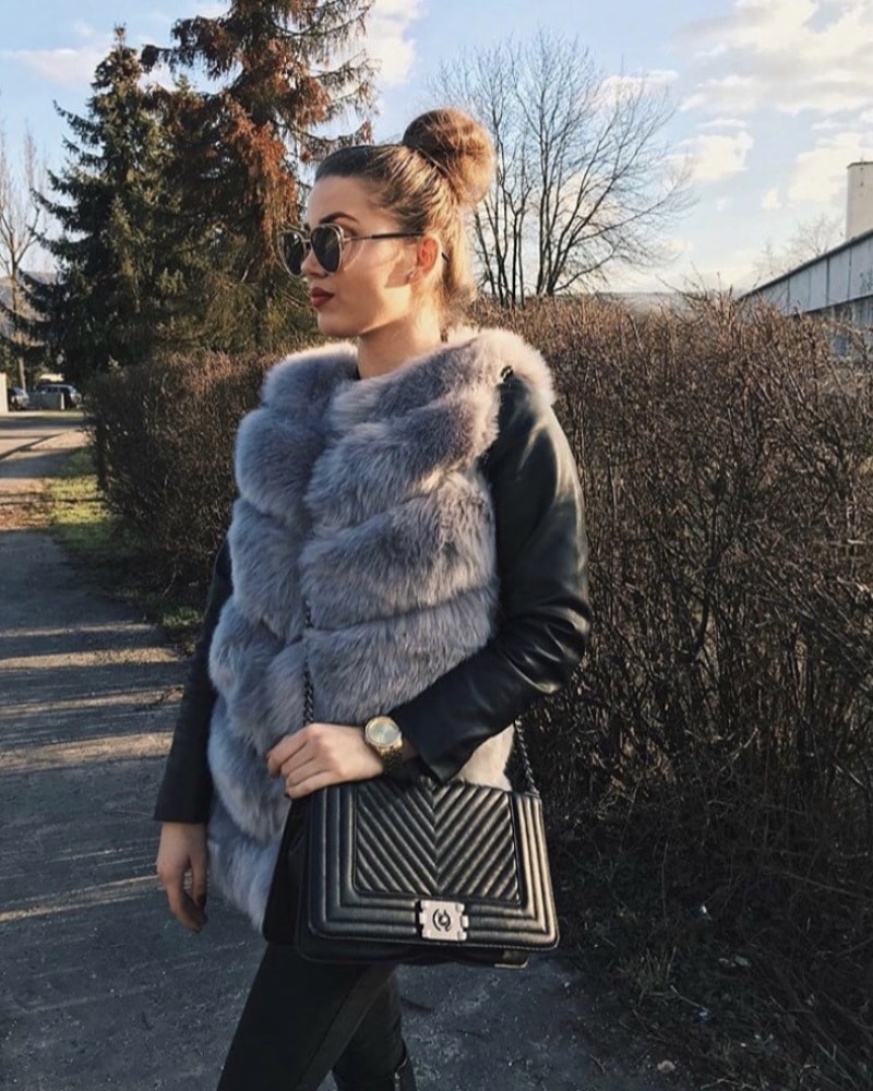 artificial fur vest